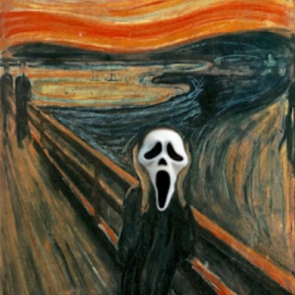 “The Scream” Edvard Munch Modern Art Heel Clicking Skeleton Ghostface Earrings - Picture 5 of 8